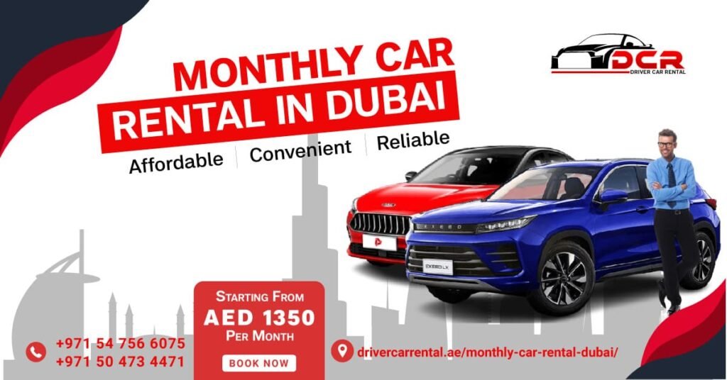 "Monthly car rental in Dubai with Driver Car Rental"
