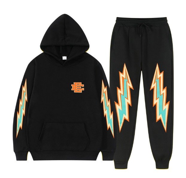 Eric Emanuel Orange Logo Black Tracksuit