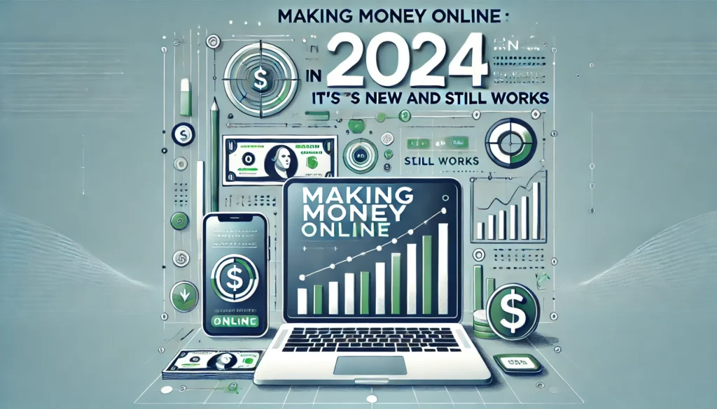 Graphic showing various ways to make money online, including freelancing, e-commerce, and remote work.